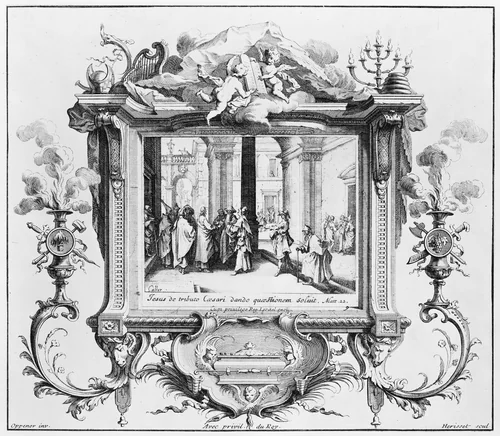Le Denier de César (The Tribute Money), from Le Nouveau Testament (The New Testament) by Jacques Callot, print, 1700-1769