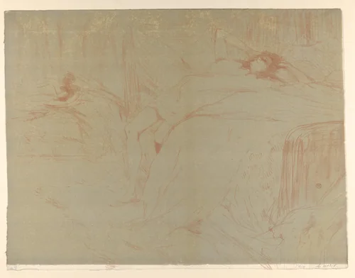 Collapsed on the Bed, from "Elles" by Henri de Toulouse-Lautrec, print, 1896