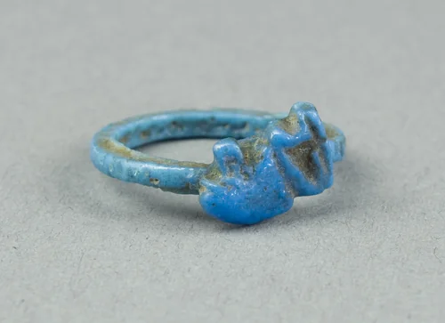 Ring: Figure of Seated Baboon (Thoth) by Egyptian, metalwork, -1390