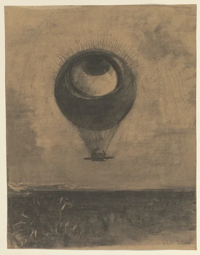 Eye-Balloon (Œil-ballon) by Odilon Redon, drawing, 1878