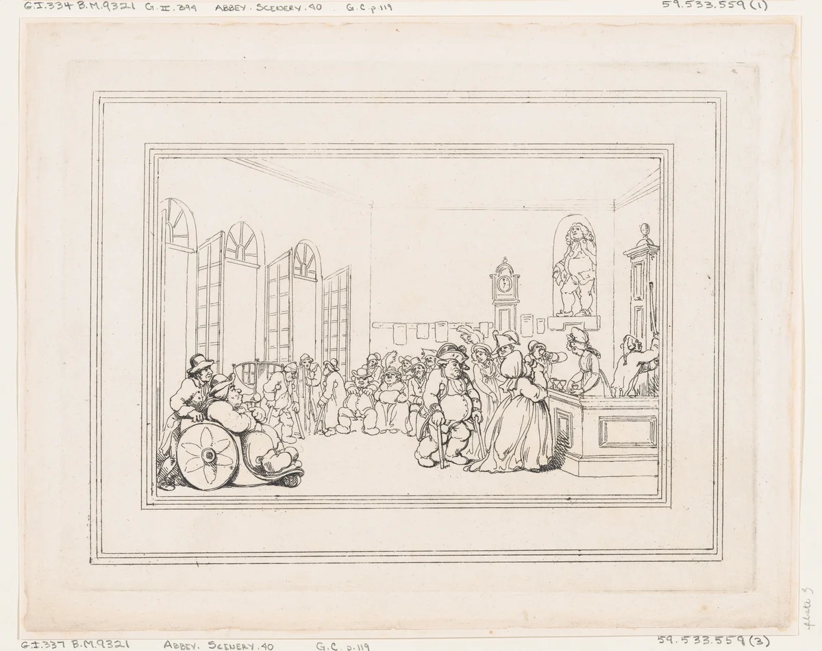 Comforts of Bath, Plate 3 by Thomas Rowlandson, print, 1798