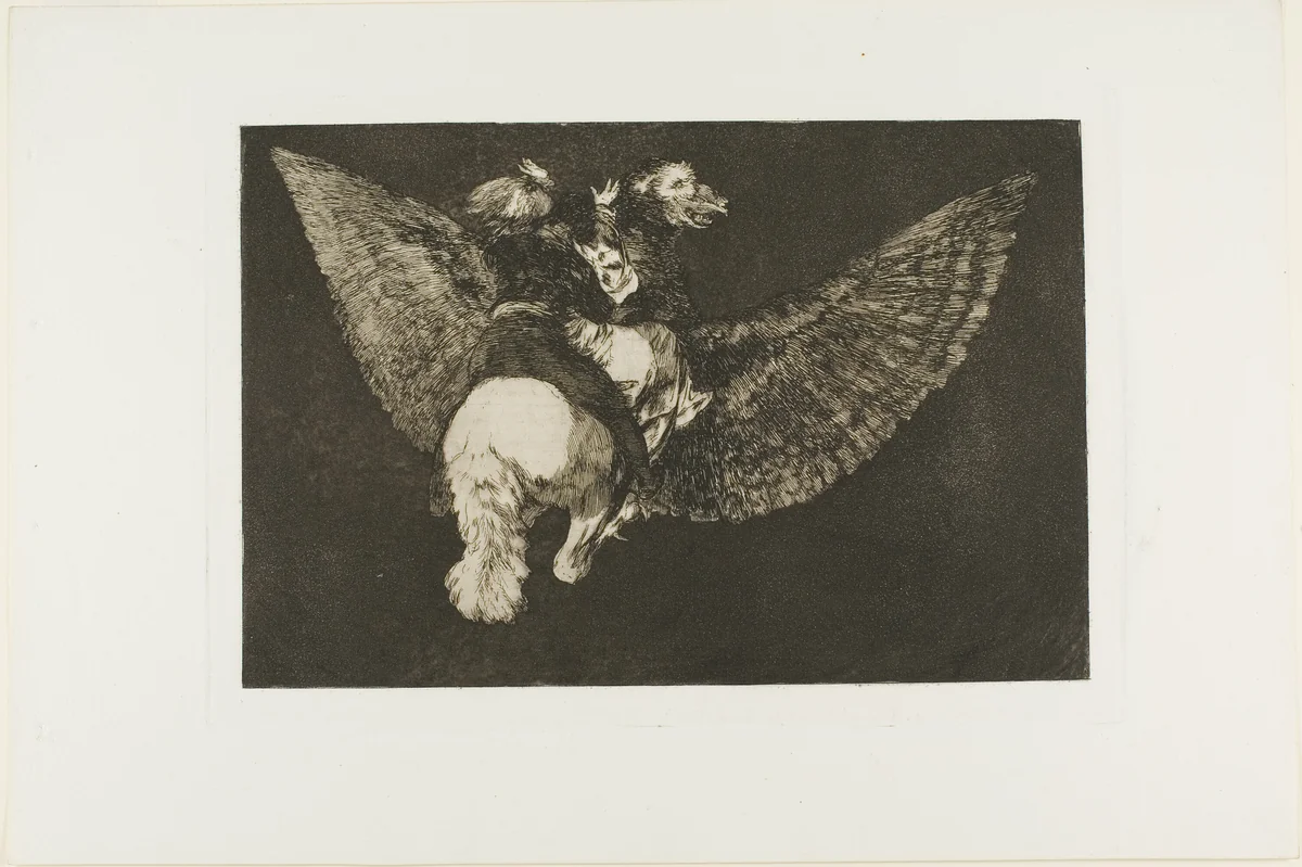 Renounce the Friend Who Covers You with His Wings and Bites You with His Beak, plate five from Los Proverbios by Francisco José de Goya, print, 1815-1824