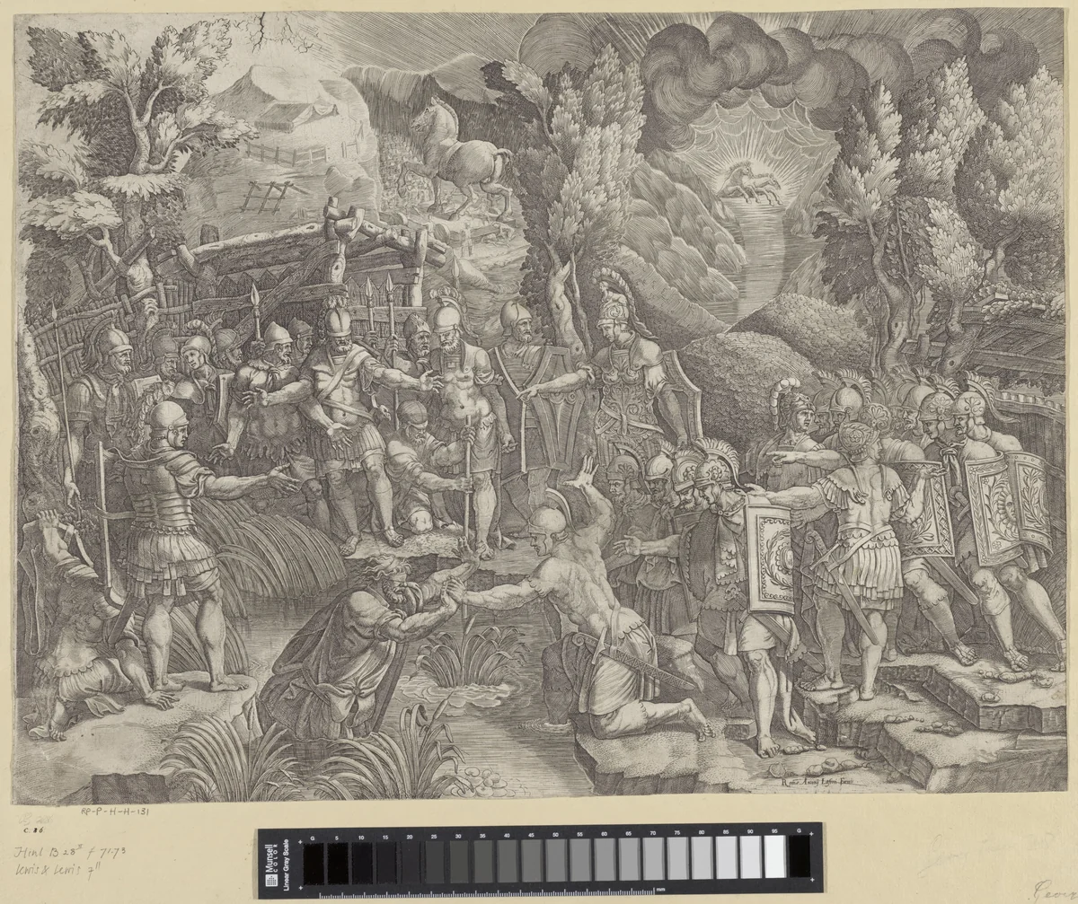 Sinon bedriegt de Trojanen by Unknown, print, 1530-1582