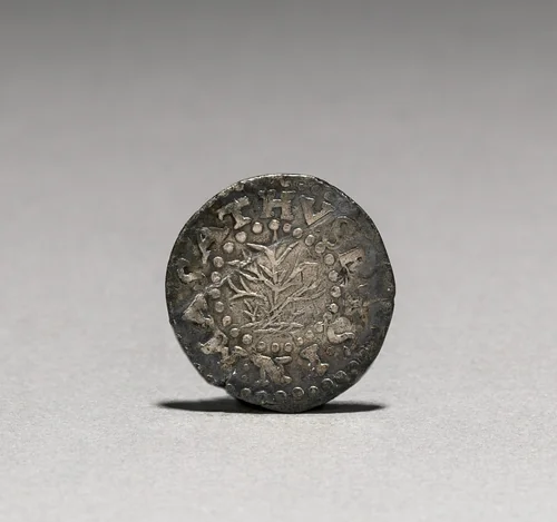 Oak Tree Two Pence (obverse) by John Hull, metalwork, 1662