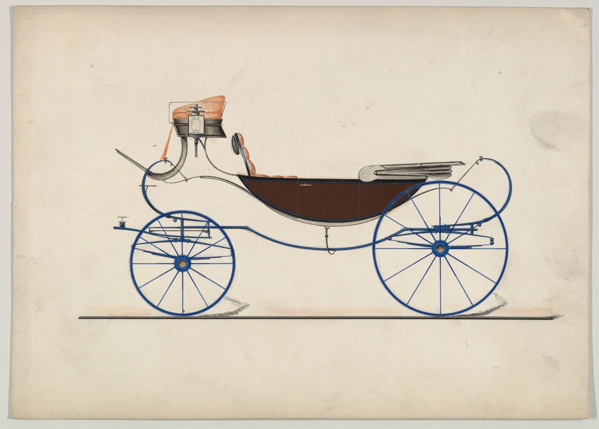 Caleche (unnumbered) by Brewster & Co., drawing, 1850-1870