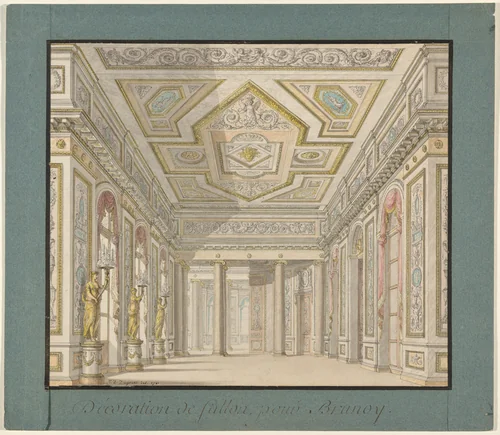 Décoration de sallon pour Brunoy (Design for the Interior of the Château de Brunoy) by Jean Démosthène Dugourc, drawing, 1781