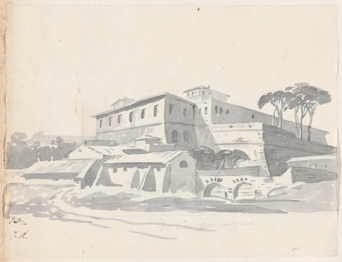 Roman View by Jacques-Louis David, drawing, 1775-1780