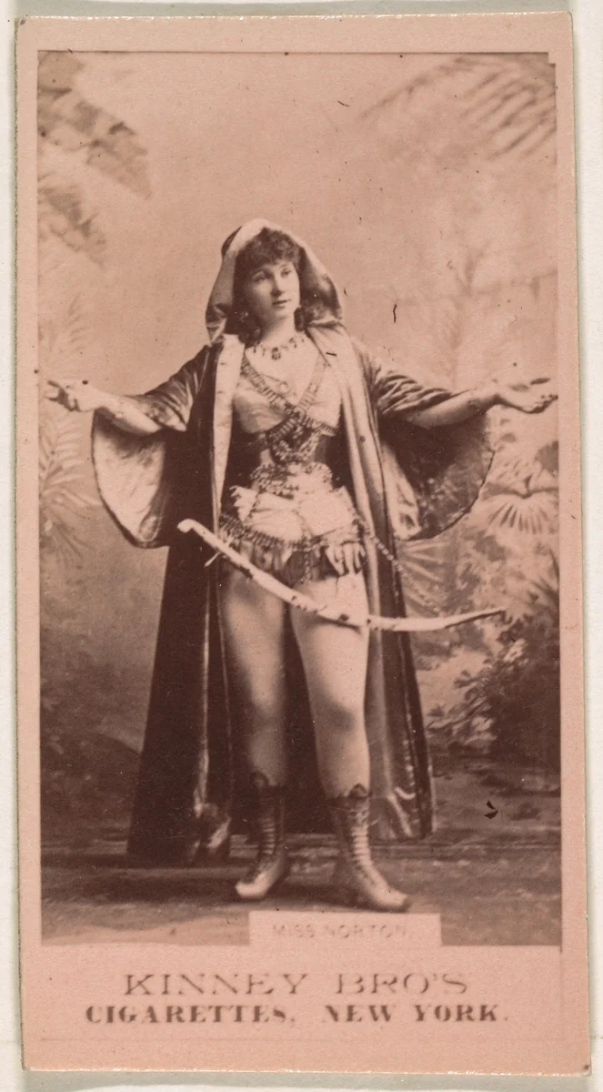 Miss Norton, from the Actresses series (N245) issued by Kinney Brothers to promote Sweet Caporal Cigarettes by Kinney Brothers Tobacco Company, photograph, 1890