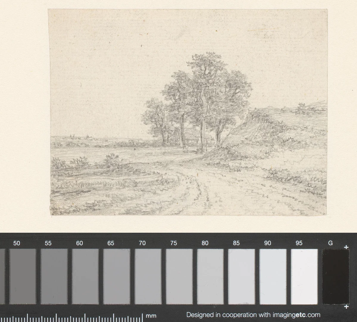 Landschap met landweg by Georges Michel, drawing, 1773-1843