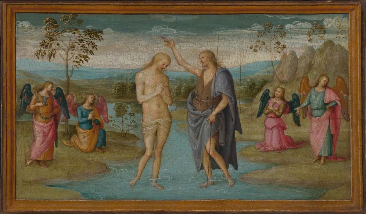 The Baptism of Christ by Perugino, painting, 1500-1505