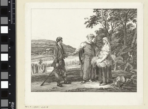 Boaz en Ruth by Reinier Vinkeles, print, 1751-1816