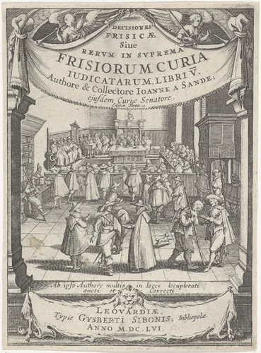 Interieur van een rechtbank by J. Hermans, print, 1656