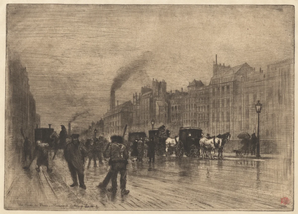 Matinée d'Hiver sur les Quais (Winter Morning on the Quays) by Félix-Hilaire Buhot, print, 1883