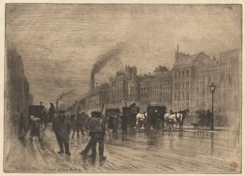 Matinée d'Hiver sur les Quais (Winter Morning on the Quays) by Félix-Hilaire Buhot, print, 1883