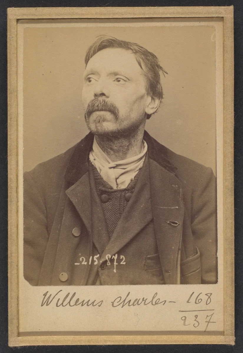 Willems. Charles, Louis. 52 ans, né à Houndchocte (Nord). Tailleur d'habits. Anarchiste. 18/3/94. by Alphonse Bertillon, photograph, 1894