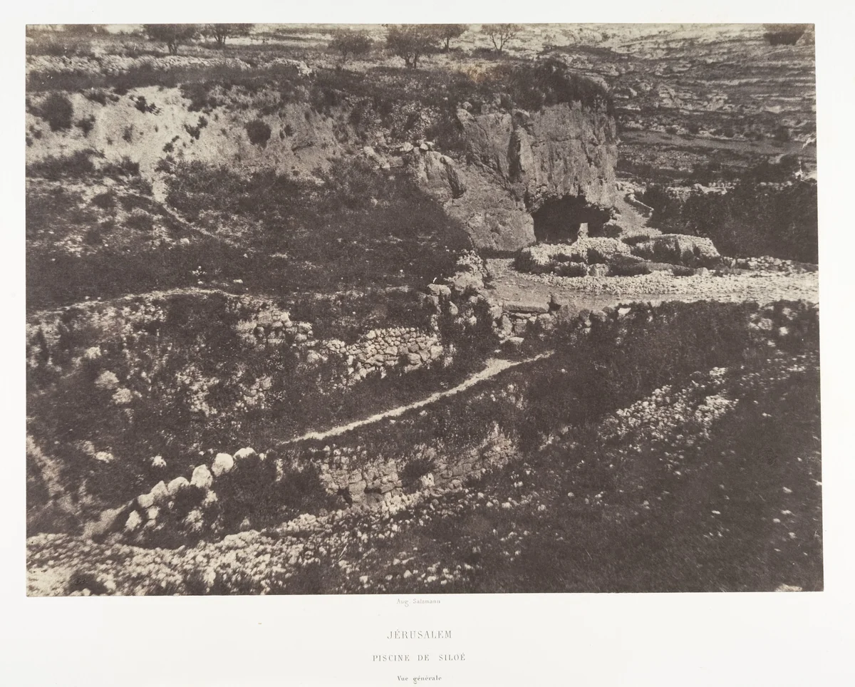 Jérusalem, Piscine de Siloe, Vue générale by Auguste Salzmann, photograph, 1854-1859