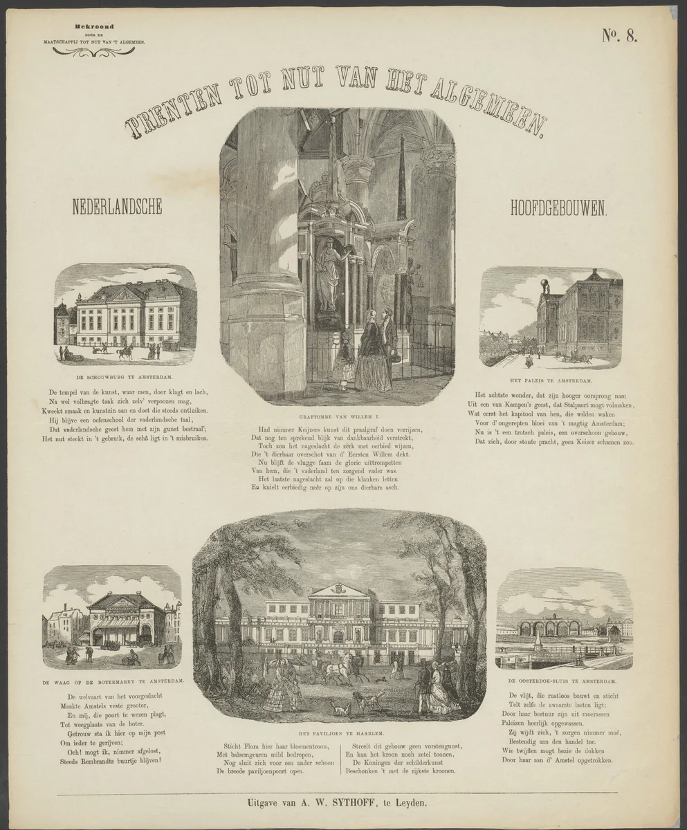Belangrijke gebouwen en monumenten in Nederland by anonymous, print, 1851-1929