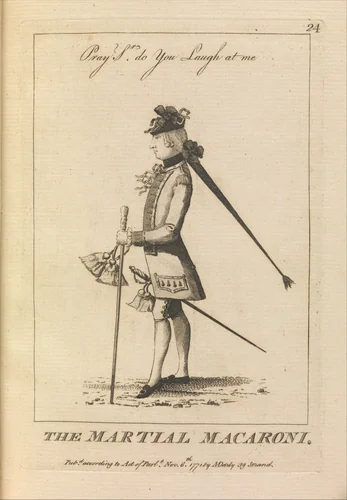 The Martial Macaroni by Matthias Darly, print, 1771