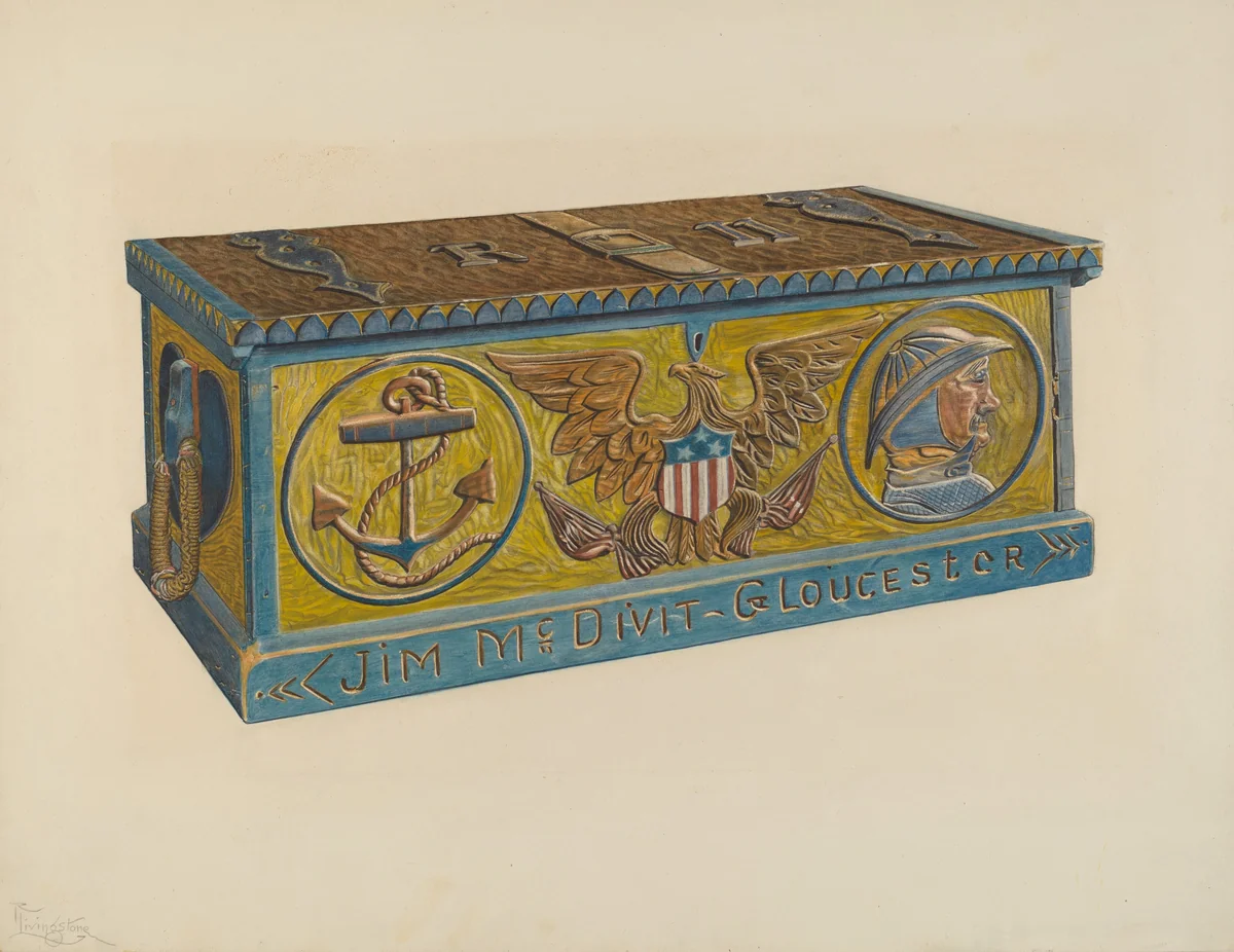 Sea Chest by Rolland Livingstone, index of american design, 1935-1942