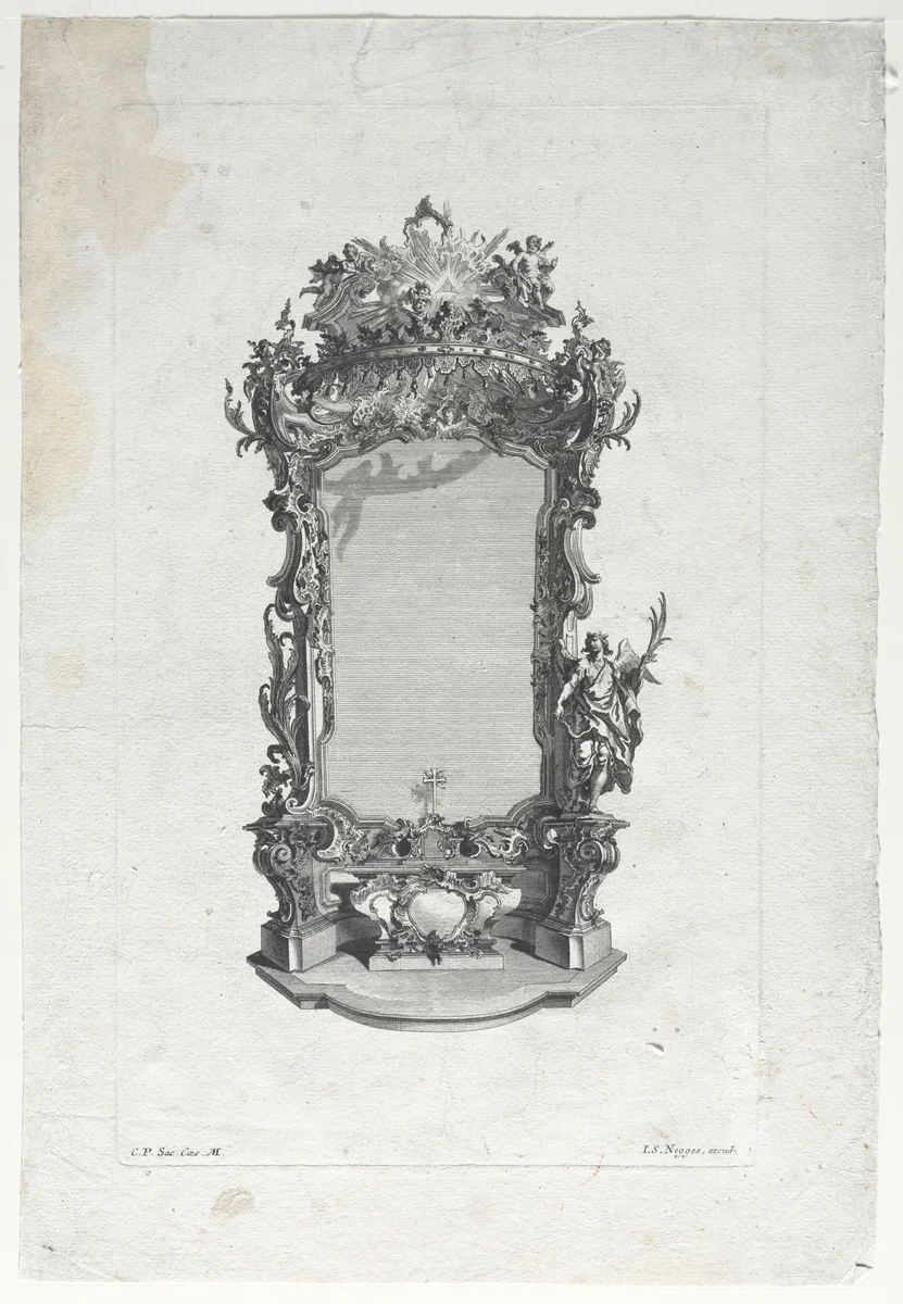 Model for Altar for Woodcarvers by Gottfried Bernhard Götz, print