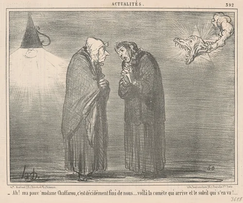 Ah! Pauv' Madame Chaffarou ... by Honoré Daumier, print, 1857