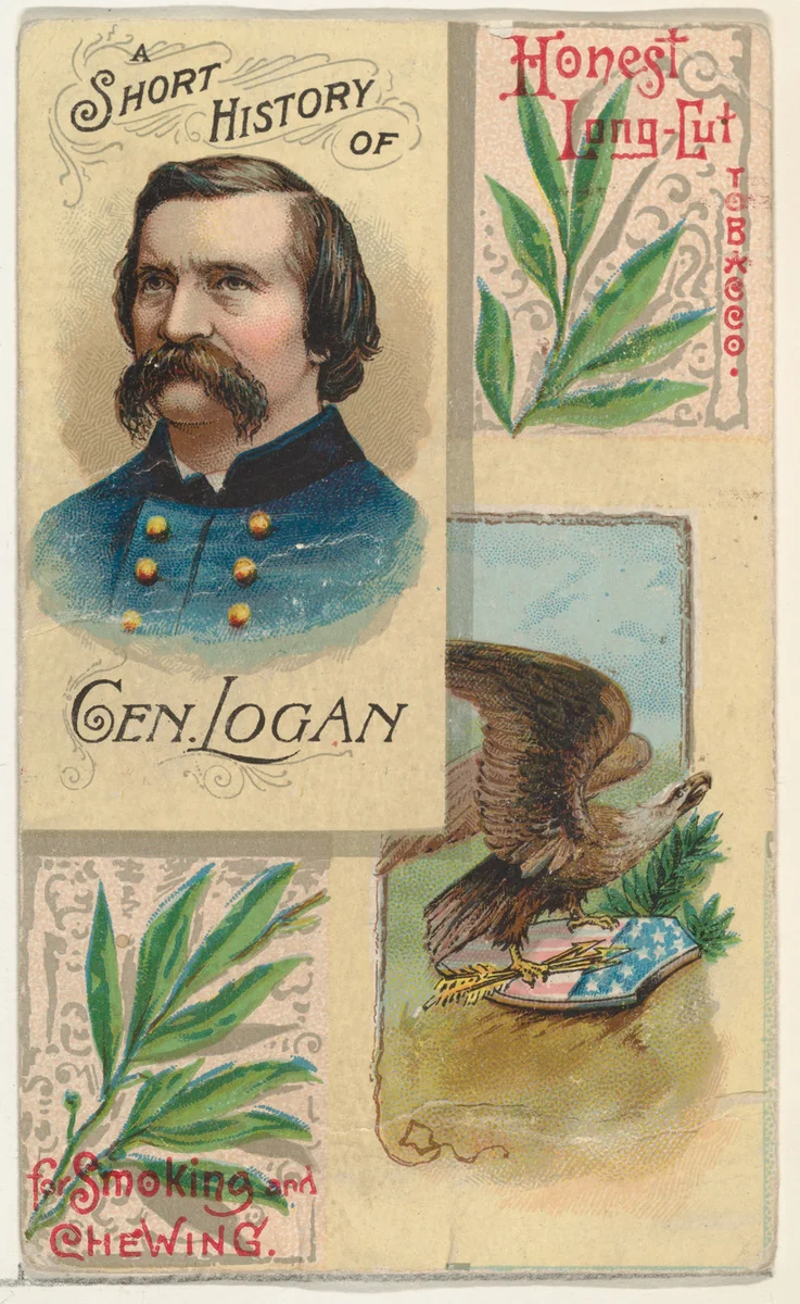 A Short History: General John Logan, from the Histories of Generals series (N114) issued by W. Duke, Sons & Co. to promote Honest Long Cut Smoking and Chewing Tobacco by W. Duke, Sons & Co., print, 1888