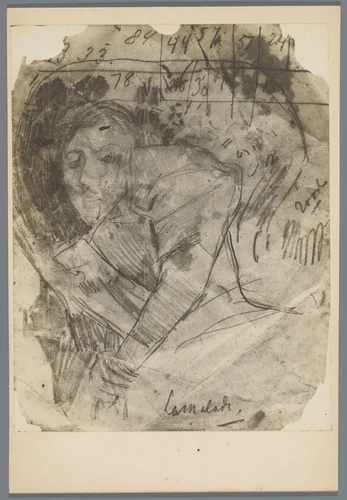 Interieur van een tentoonstellingszaal met schilderijen door Breitner en Weissenbruch in Arti e Amicitiae of het Rijksmuseum, Amsterdam by anonymous, photograph, 1900-1923