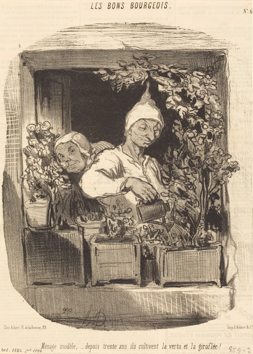 Ménage modèle... by Honoré Daumier, print, 1846