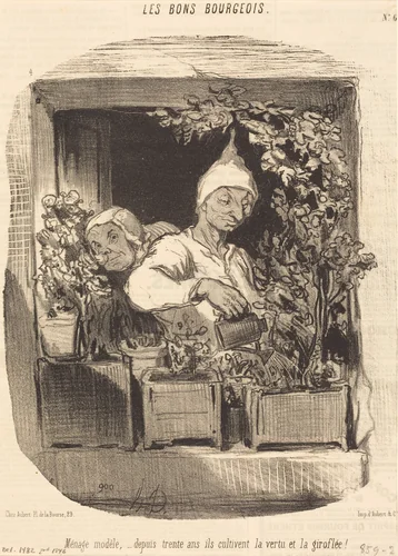 Ménage modèle... by Honoré Daumier, print, 1846