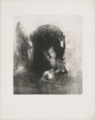 Captive Pegasus (Pégase captif) by Odilon Redon, print, 1889