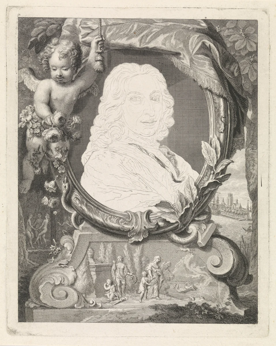 Portret van Pieter Rabus by Jacob Houbraken, print, 1742-1744