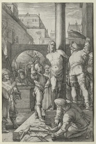 The Passion: The Flagellation by Hendrick Goltzius, print, 1592-1602