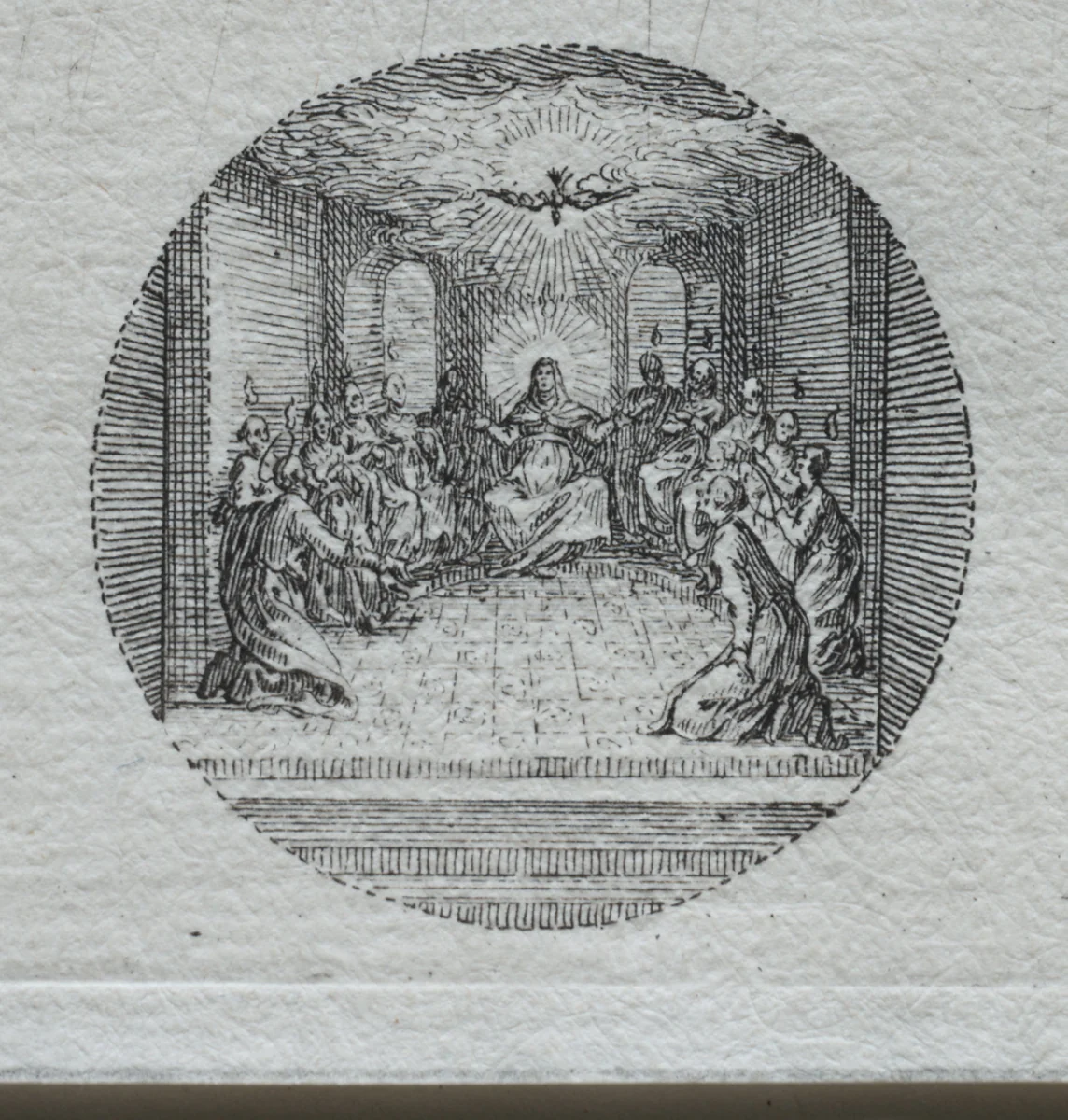 The Mysteries of the Passion: The Descent of the Holy Spirit by Jacques Callot, print, 1631