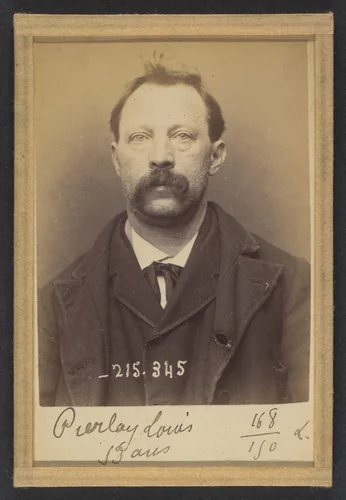 Pierlay. Louis, Victor. 53 ans, né à Paris XVIle. Sculpteur. Anarchiste. 8/3/94. by Alphonse Bertillon, photograph, 1894