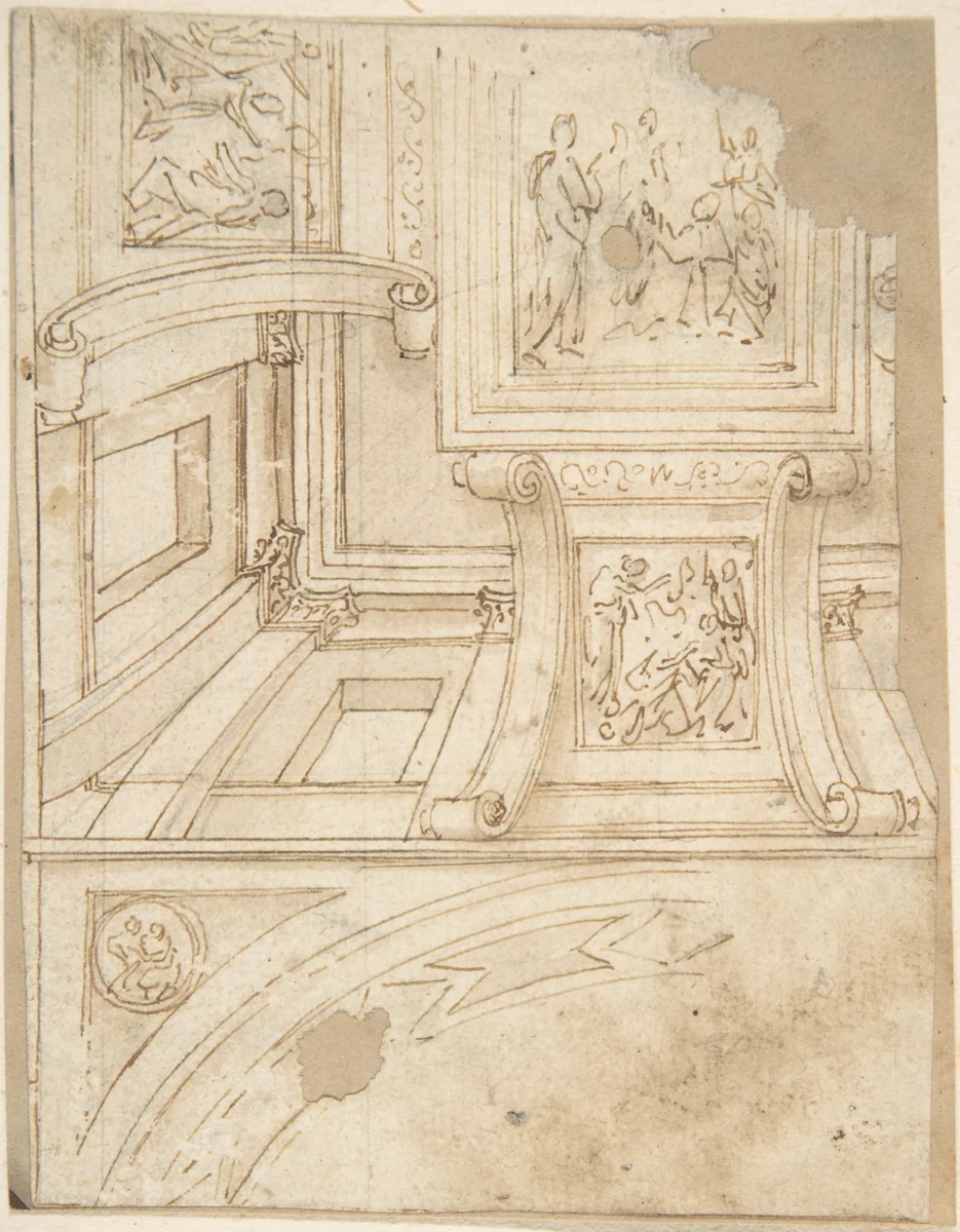 Design for a Ceiling by anonymous, drawing, 1515-1525