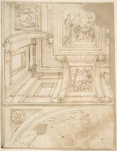 Design for a Ceiling by anonymous, drawing, 1515-1525