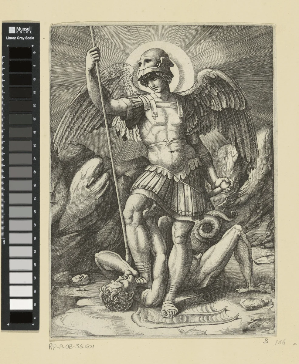 Aartsengel Michaël by Unknown, print, 1500-1532