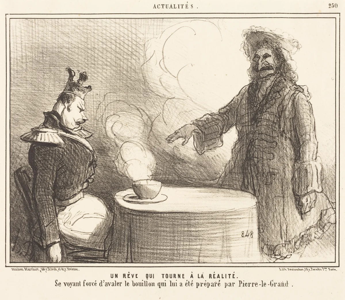Un rêve qui tourne a la réalité by Honoré Daumier, print, 1855