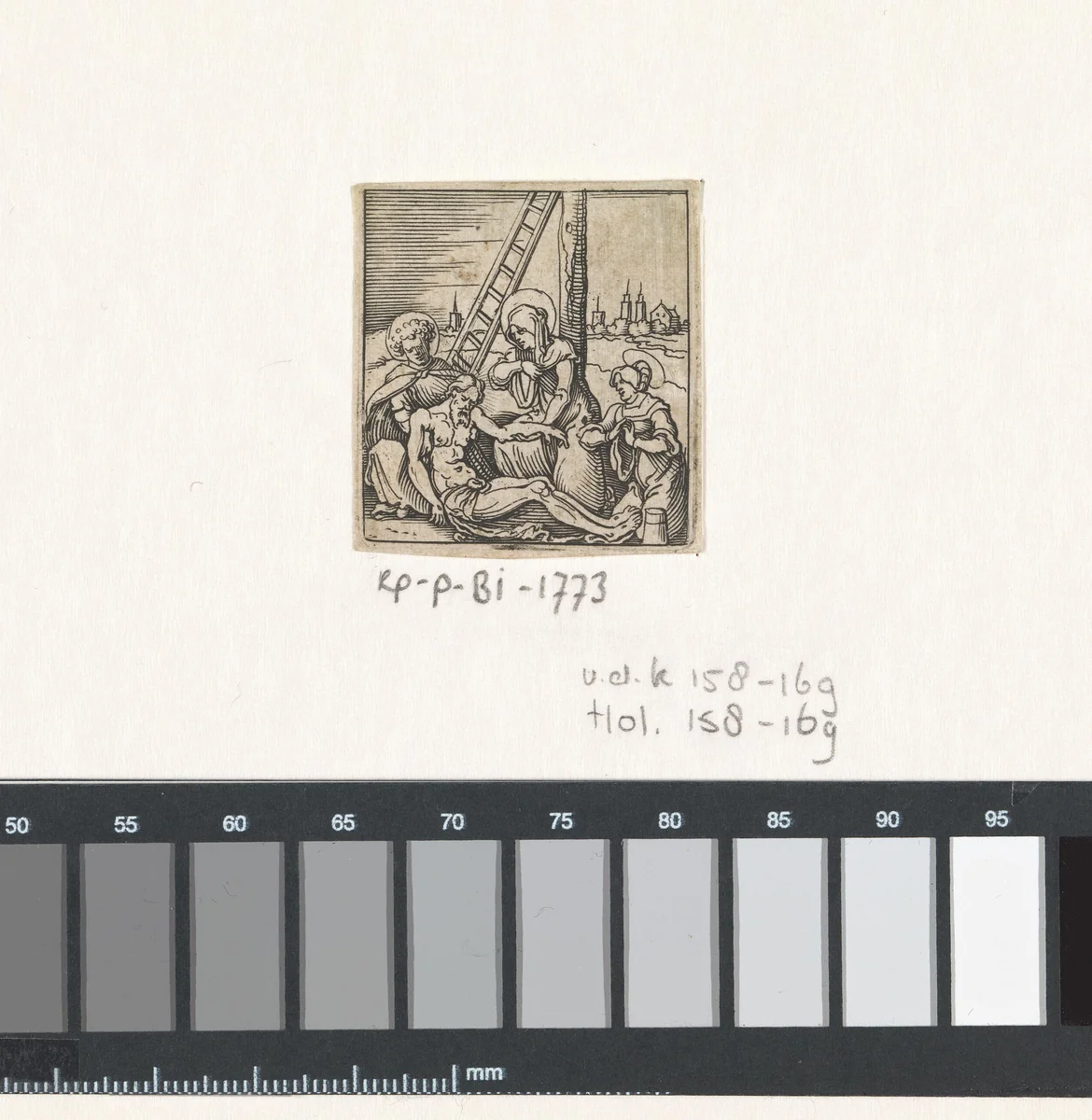 Kruisafneming by Michiel le Blon, print, 1597-1656