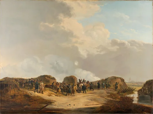 The Demilune constructed at the Siege of Naarden, April 1814 by Pieter Gerardus van Os, painting, 1814-1815