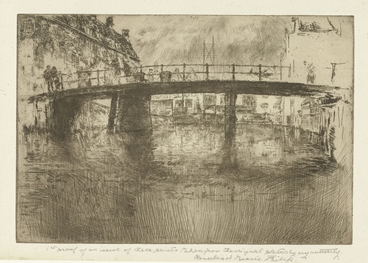 Brug in Amsterdam by James Abbott McNeill Whistler, print, 1889