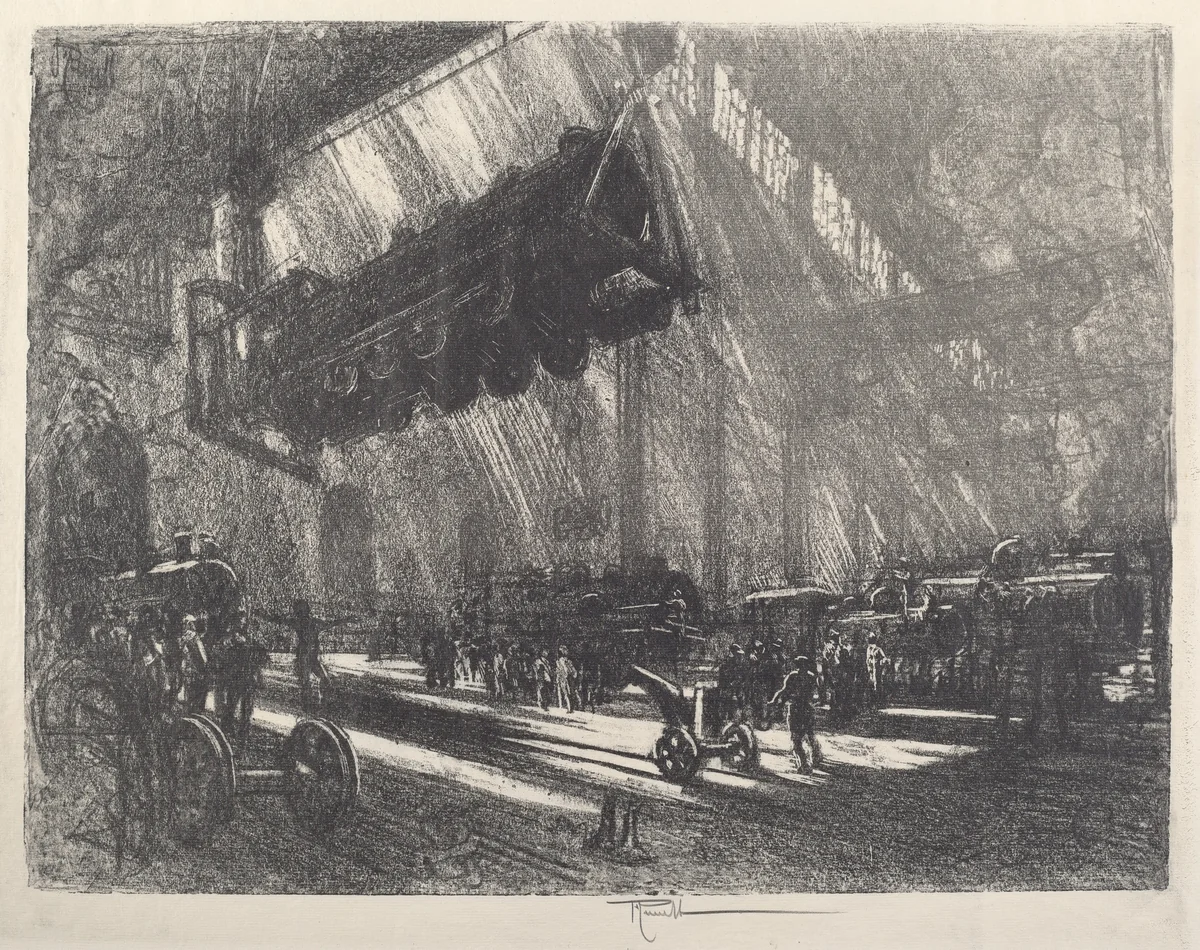 The Flying Locomotive by Joseph Pennell, print, 1917