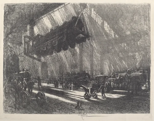 The Flying Locomotive by Joseph Pennell, print, 1917