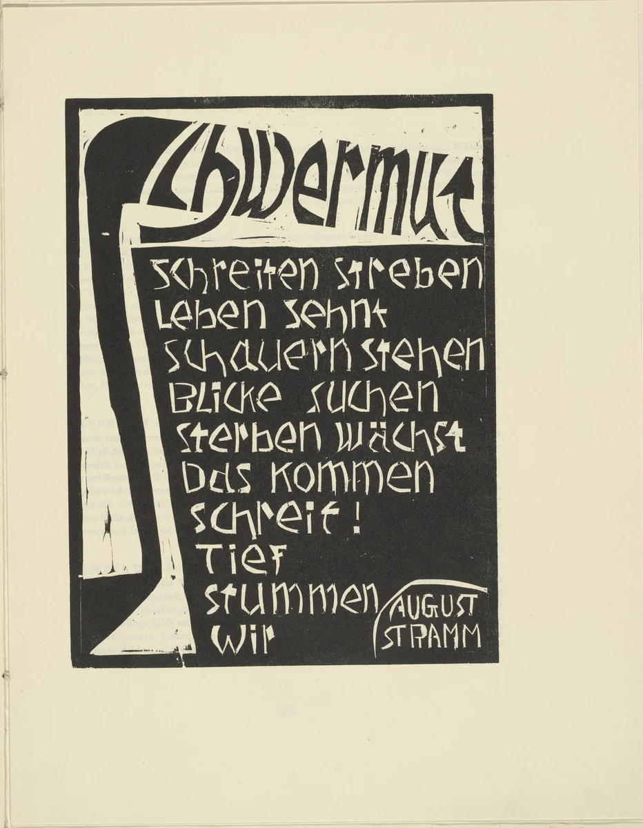Melancholia (Schwermut) from the periodical Kündung, vol. 1, no. 2 (February 1921) by Karl Opfermann, periodical, 1921