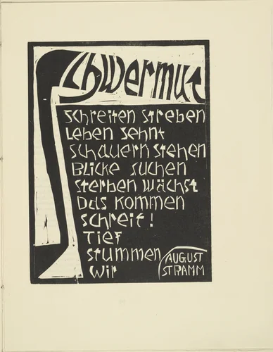 Melancholia (Schwermut) from the periodical Kündung, vol. 1, no. 2 (February 1921) by Karl Opfermann, periodical, 1921