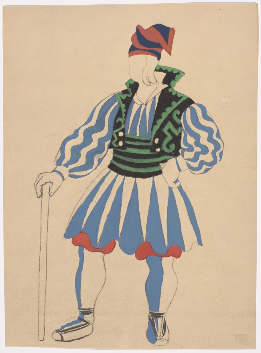 Costume design for the ballet Le Tricorne by Pablo Picasso, illustrated book, 1920