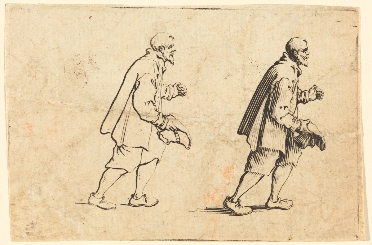 Peasant with Hat in Hand by Jacques Callot, print, 1622
