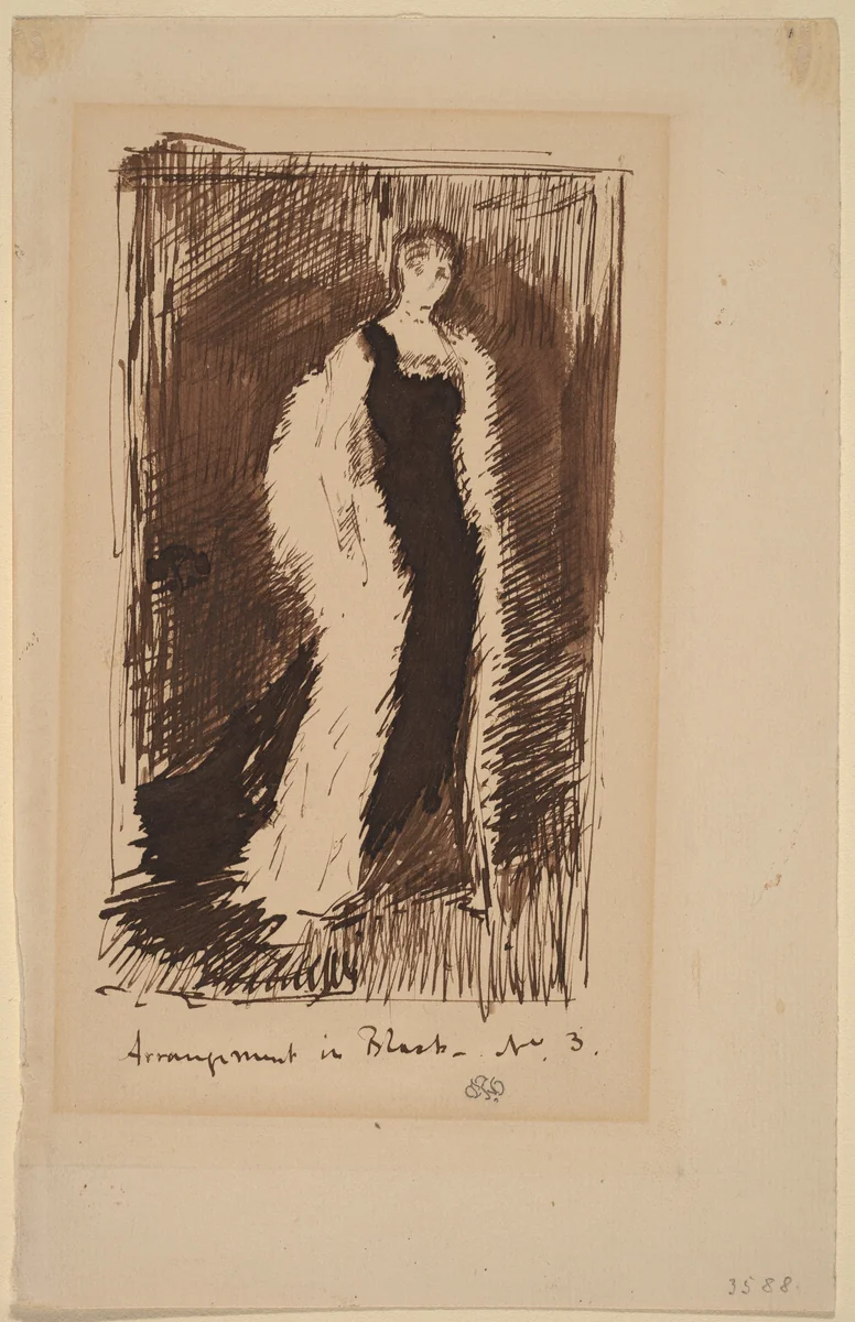 Arrangement in Black - No.3 by James McNeill Whistler, drawing, 1881