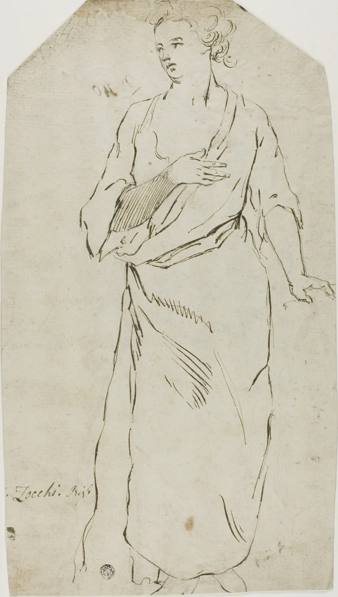 Standing Woman by Giuseppe Zocchi, drawing, 1731-1799