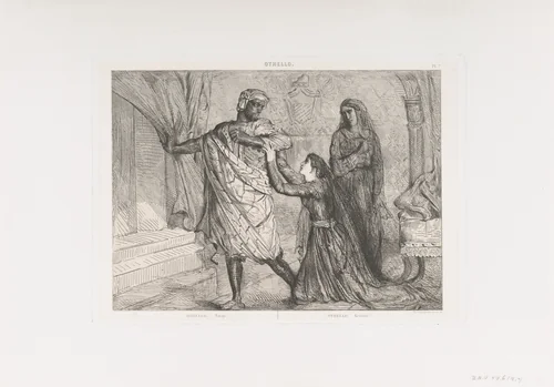 "Away!": plate 7 from Othello (Act 3, Scene 4) by Théodore Chassériau, print, 1844-1900